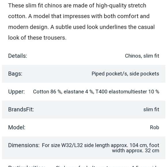 Alberto ROB DS Broken Twill Chino Pants, Slim Fit, size W33 L32, Beige colour - Picture 15 of 16